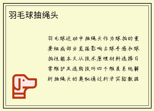 羽毛球抽绳头